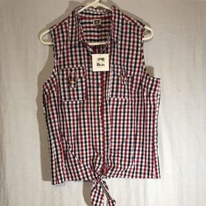 Anne Klein Sleeveless Tie Front Casual Shirty